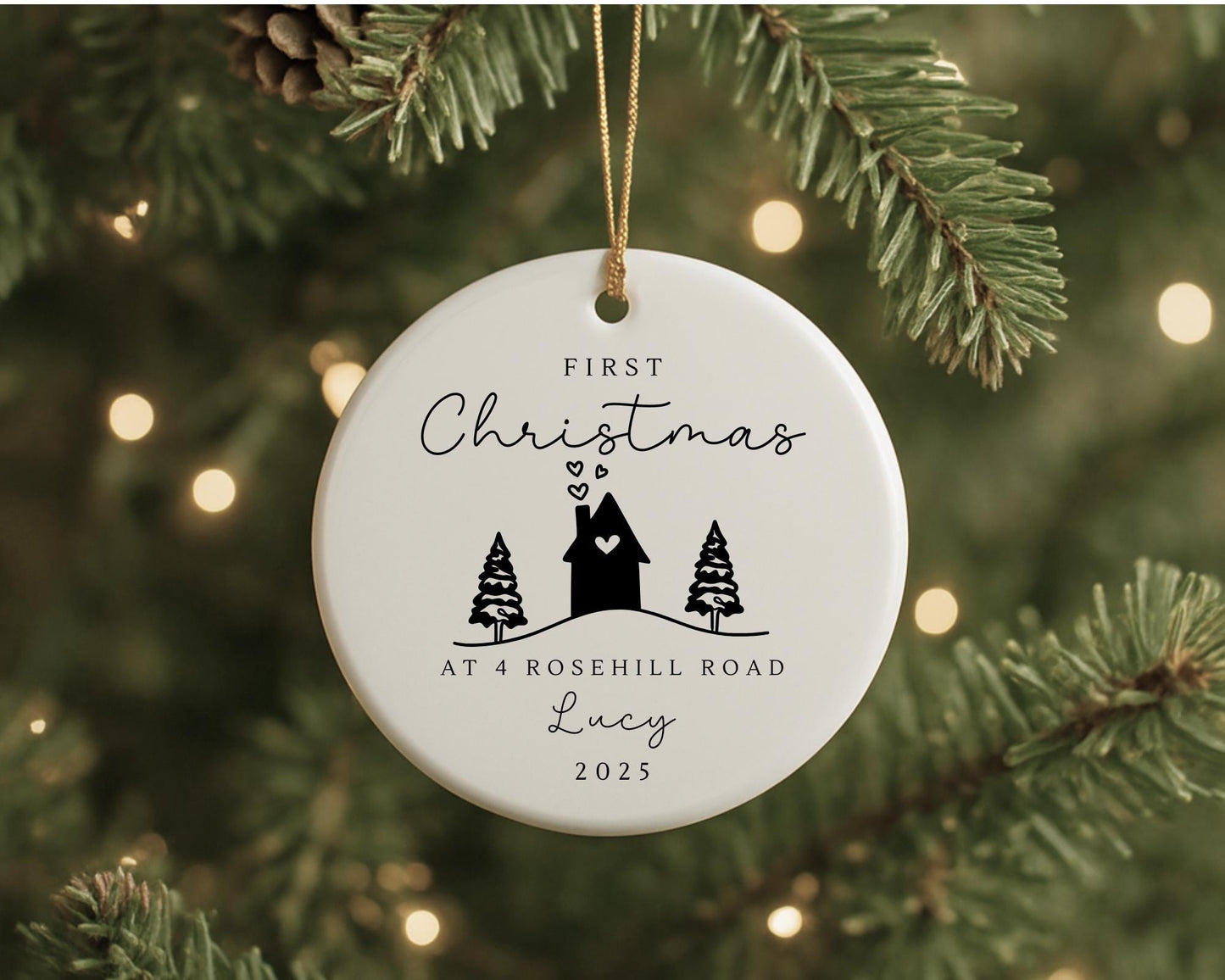 First Christmas In New Home Decoration Personalised Couple Moving House Gift
