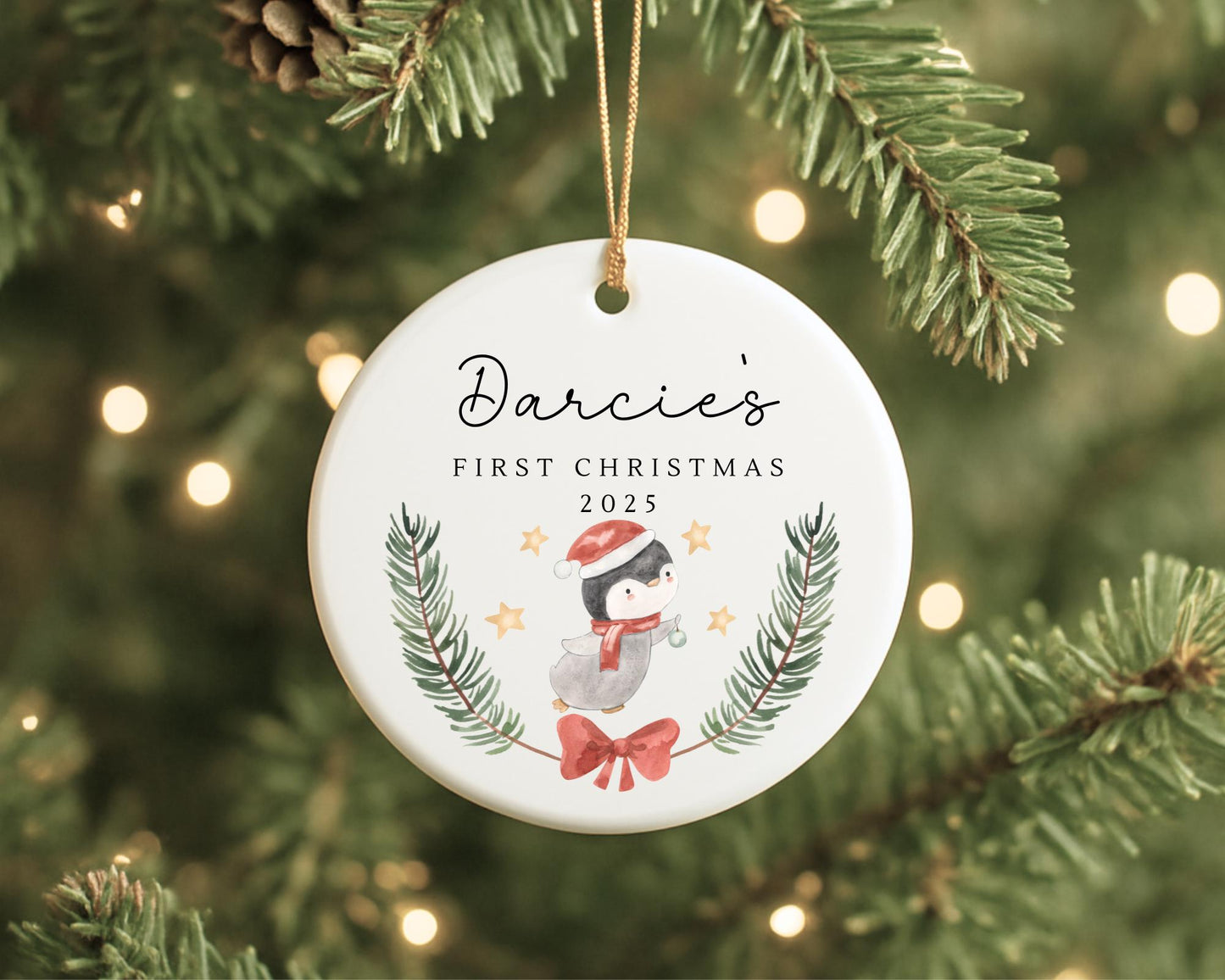 Personalised First Christmas Decoration Baby's First Xmas Tree Ornament Gift