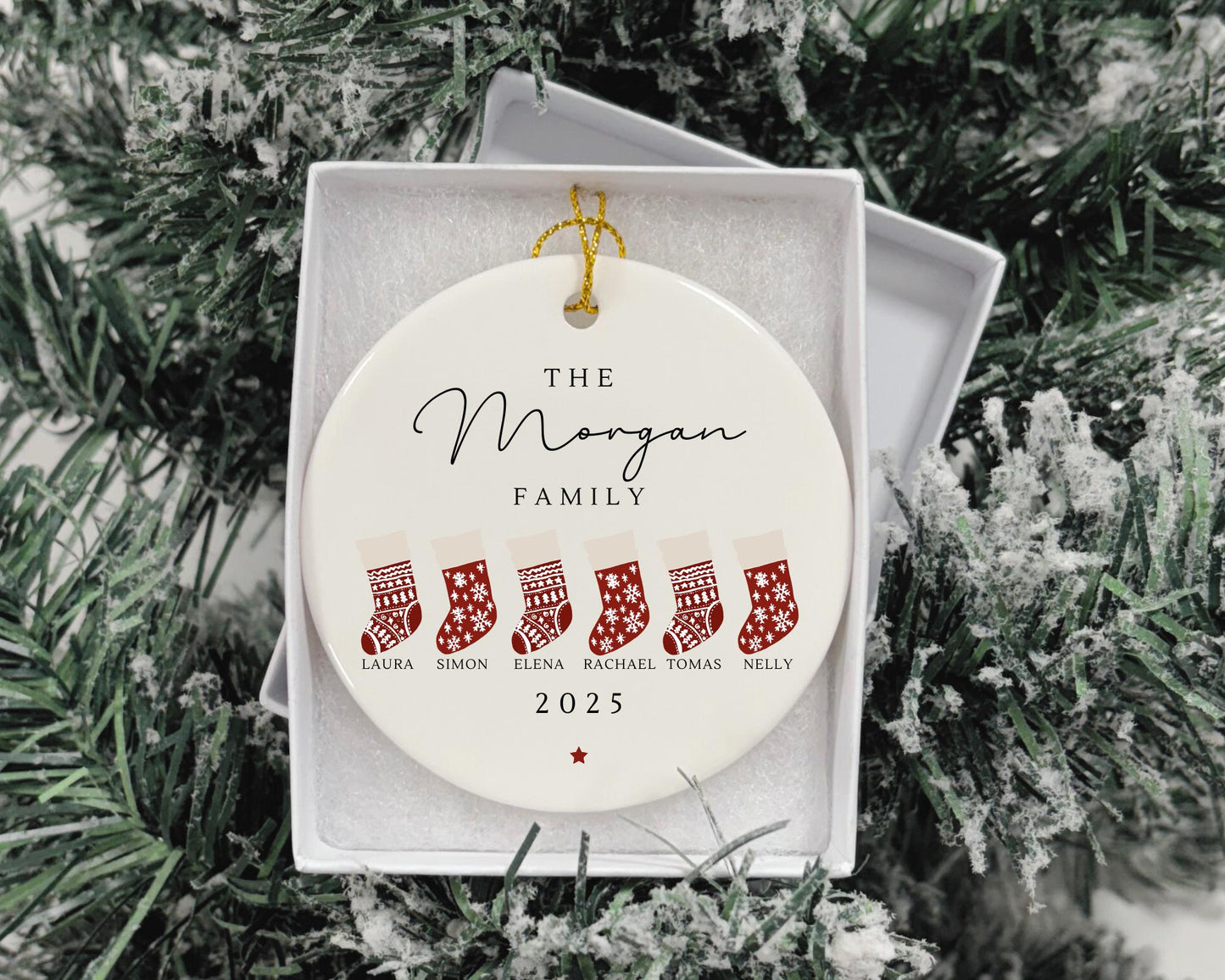 Family Christmas Ornament Personalised Stockings Decoration 2025 Gift