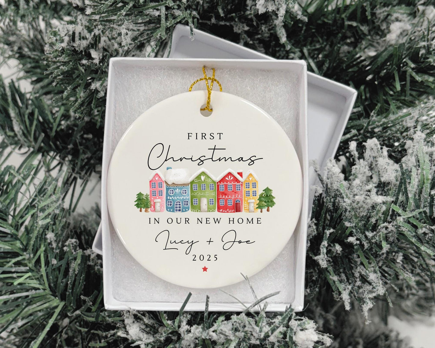 First Christmas In New Home Decoration Personalised Couple Ornament Moving House Gift