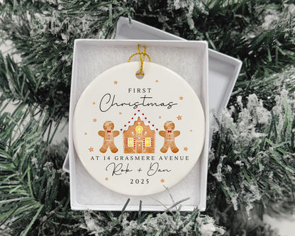First Christmas In New Home Decoration Personalised Couple Ornament Moving House Gift