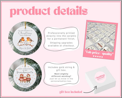 Auntie & Uncle Pregnancy Reveal Christmas Decoration Announcement Personalised Ornament Gift