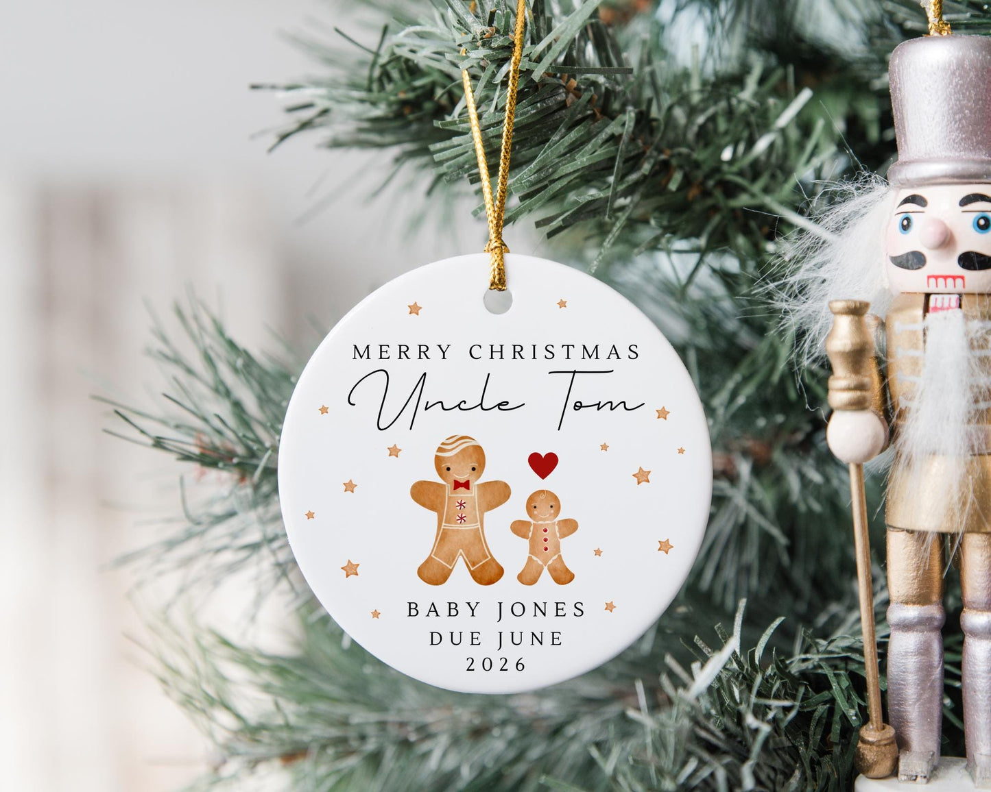 Auntie & Uncle Pregnancy Reveal Christmas Decoration Announcement Personalised Ornament Gift