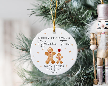 Auntie & Uncle Pregnancy Reveal Christmas Decoration Announcement Personalised Ornament Gift