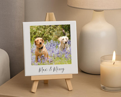 Personalised Pet Photo Ceramic Tile With Text Dog Gift