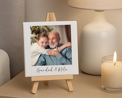 Personalised Grandparents Photo Tile Ceramic Custom Text Gift