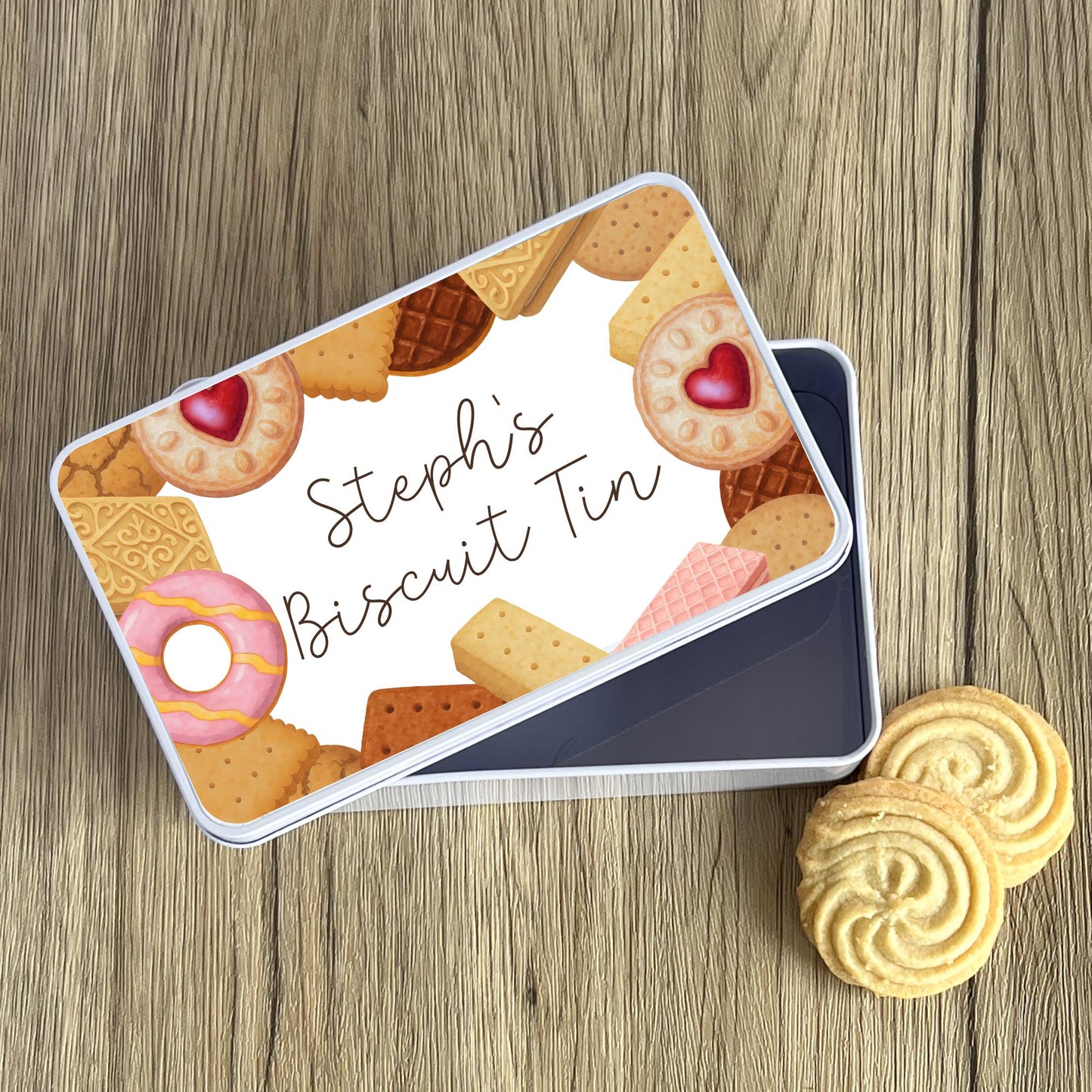 Personalised Biscuit Tin Grandparent Mum Colleague Teacher Treat Gift