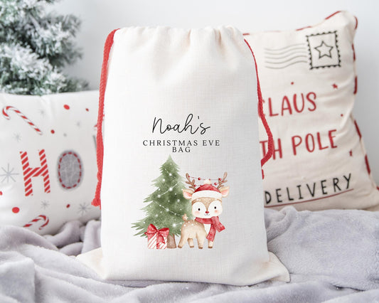 Personalised Christmas Eve Bag Children's Xmas Sack