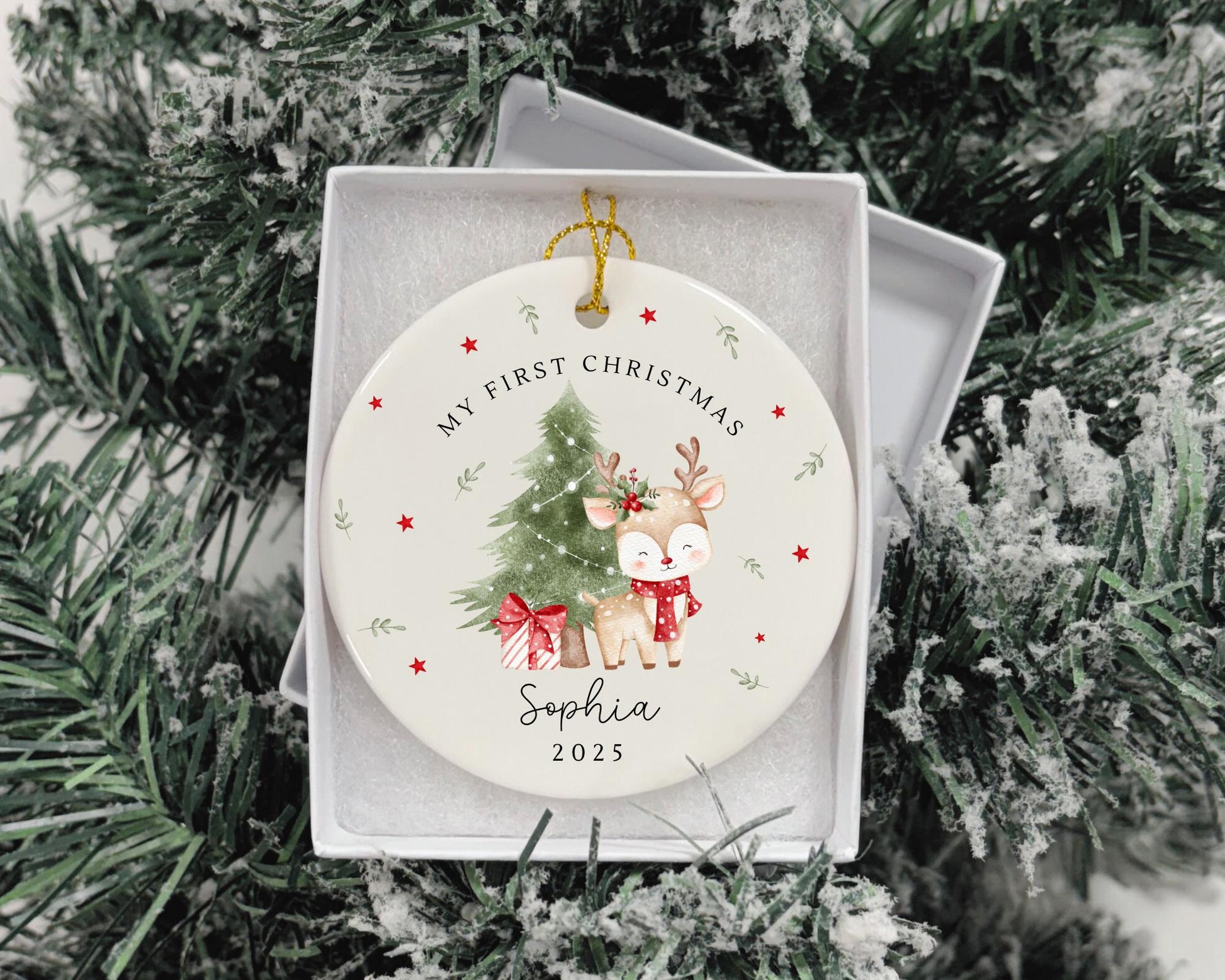 Personalised My First Christmas Ornament Baby First Xmas Ceramic Decoration 2025 Gift