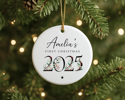 My First Christmas Ornament Personalised Baby 2025 Decoration