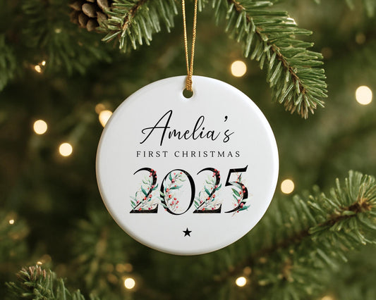 My First Christmas Ornament Personalised Baby 2025 Decoration