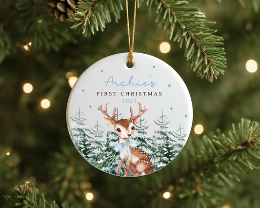 Baby First Christmas Ornament 1st Xmas Keepsake Tree Decoration Reindeer Gift