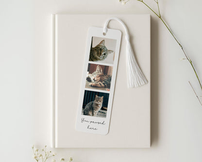 Personalised Pet Photo Bookmark Metal Bookish Dog Cat Gift