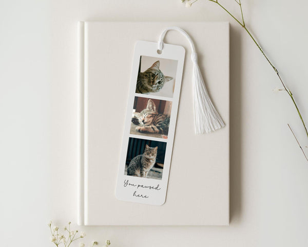 Personalised Pet Photo Bookmark Metal Bookish Dog Cat Gift