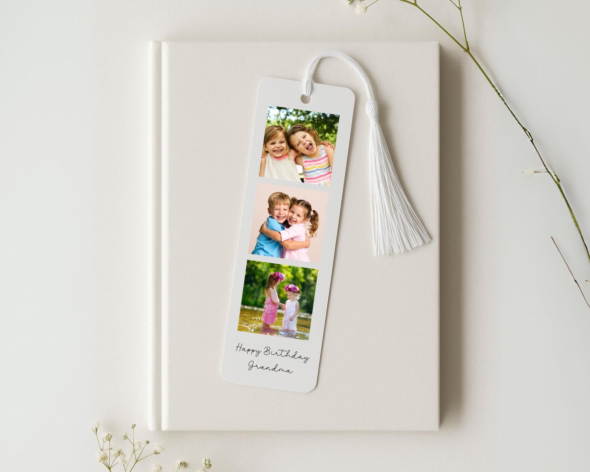 Personalised Photo Bookmark Grandma Nanny Metal Birthday Gift