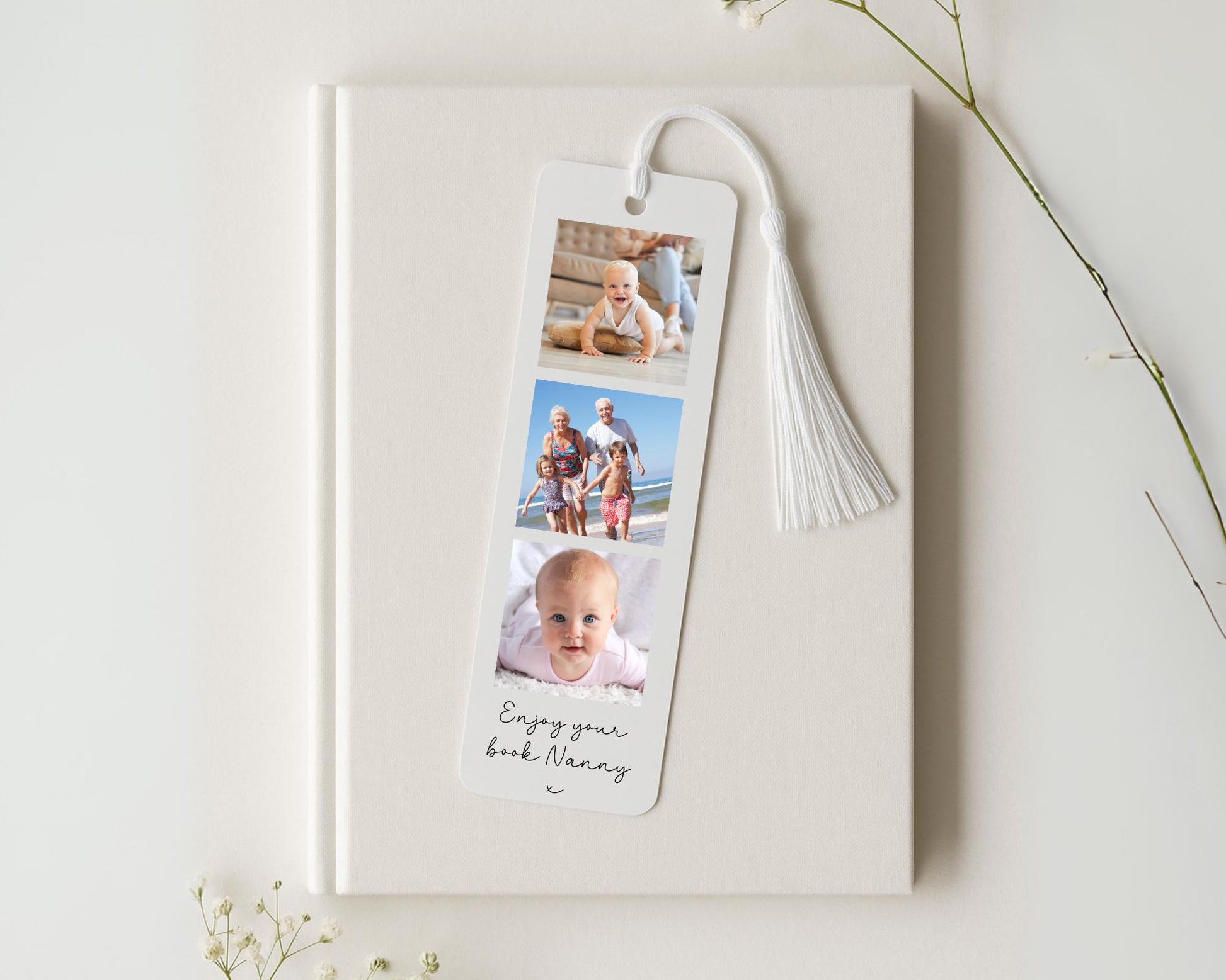 Personalised Photo Bookmark Grandma Nanny Metal Birthday Gift
