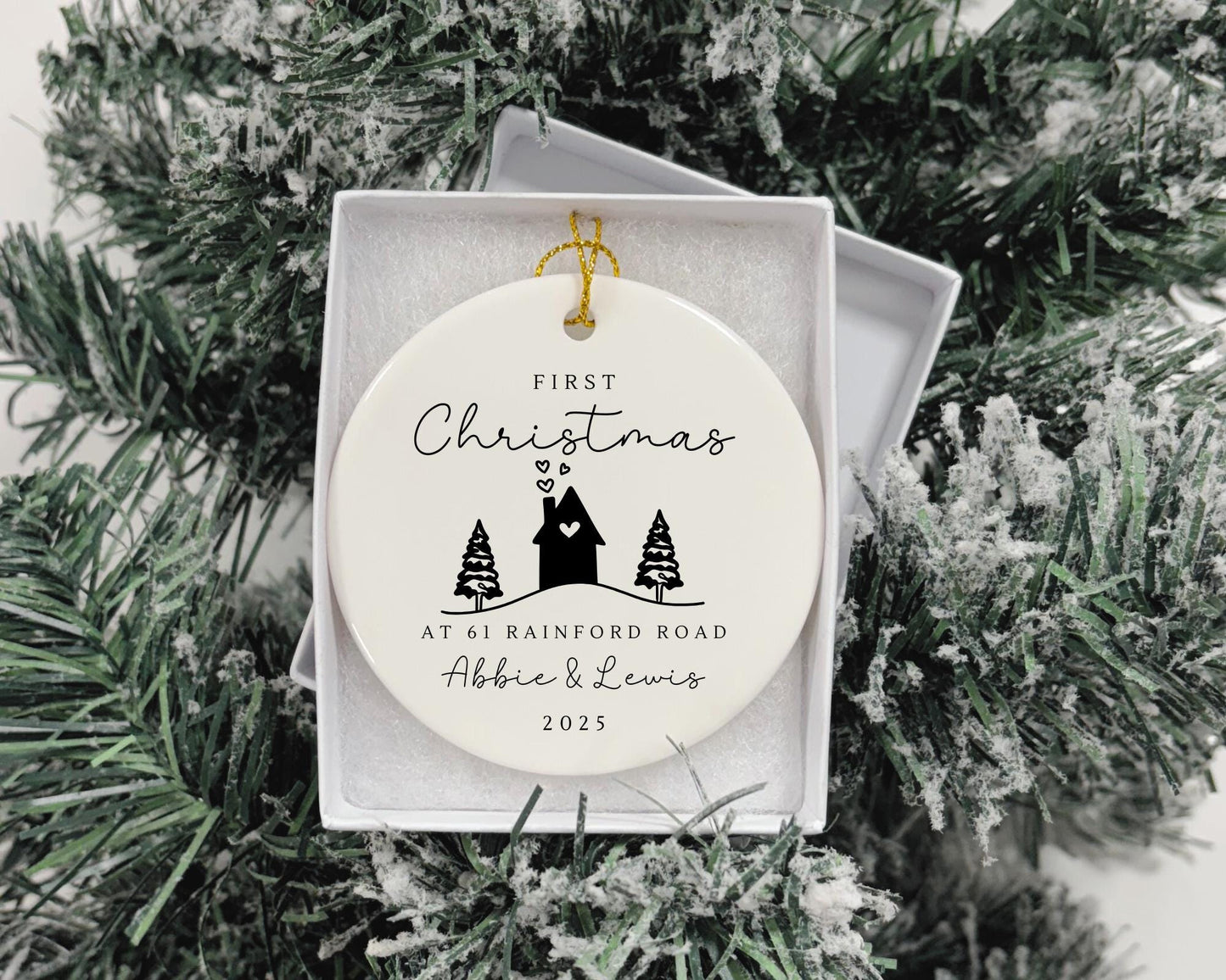 First Christmas In New Home Decoration Personalised Couple Moving House Gift
