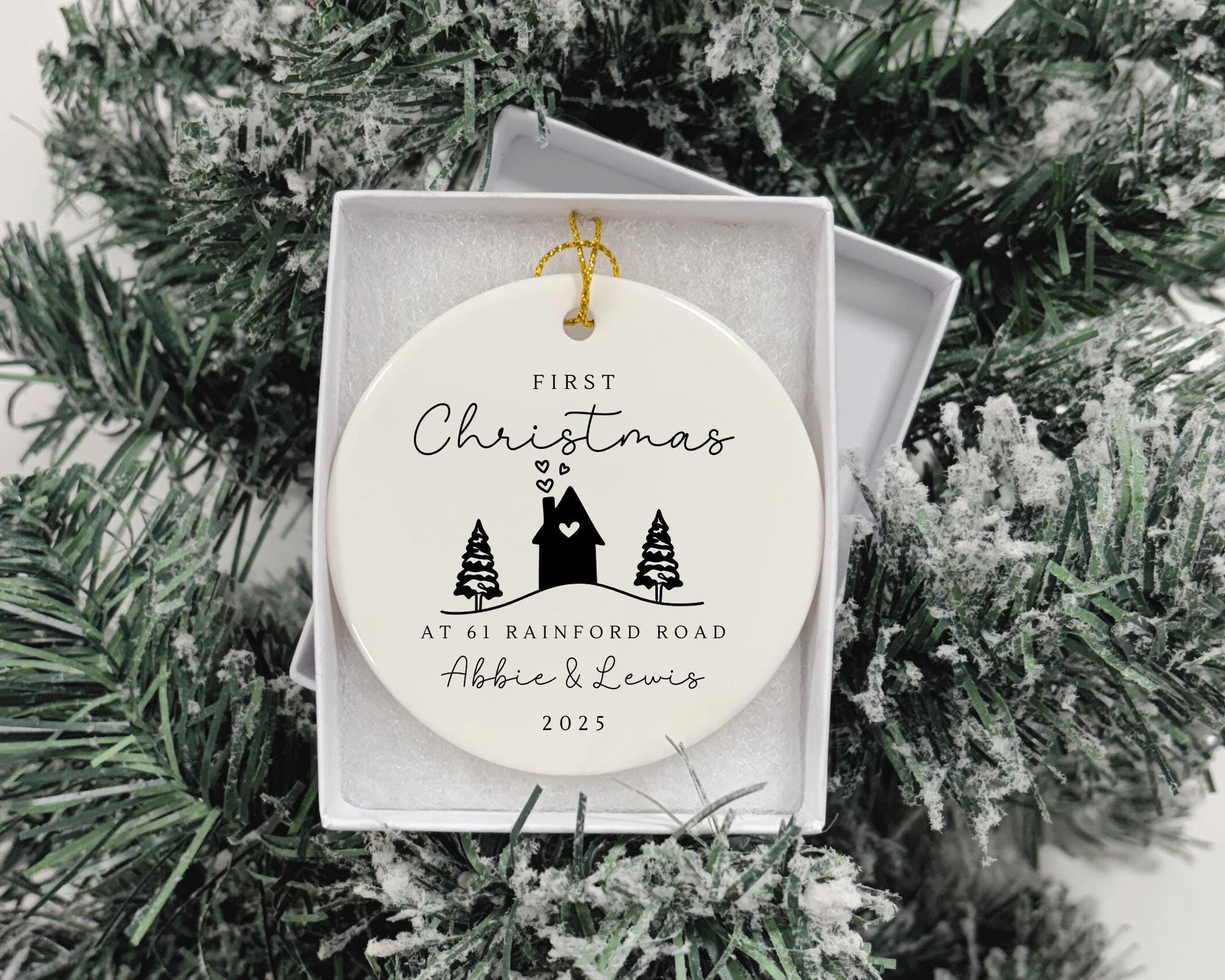 First Christmas In New Home Decoration Personalised Couple Moving House Gift