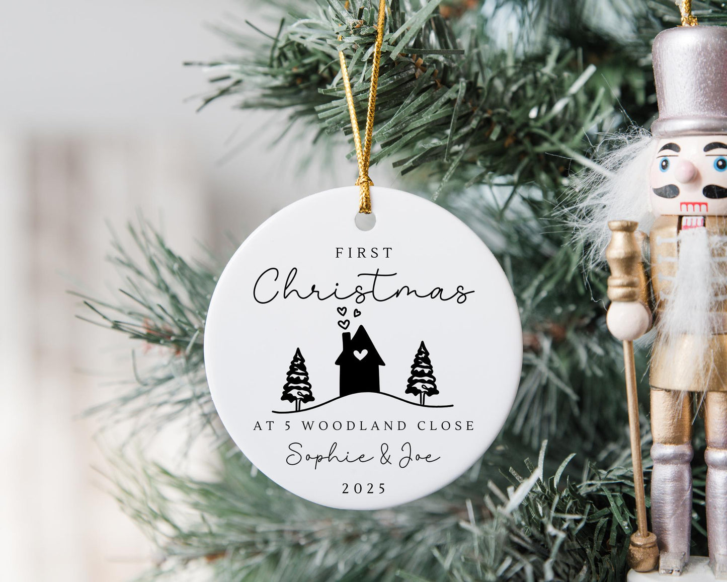 First Christmas In New Home Decoration Personalised Couple Moving House Gift