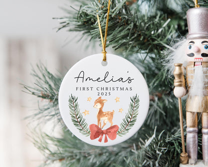 Personalised First Christmas Decoration Baby's First Xmas Tree Ornament Gift