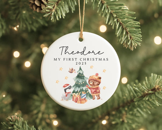 Personalised First Christmas Decoration Baby's First Xmas Tree Ornament Gift