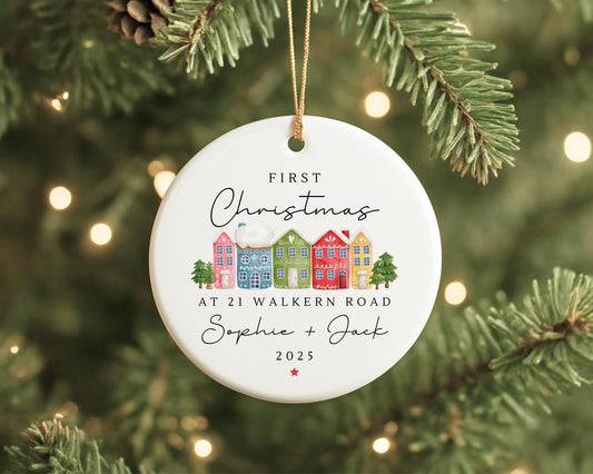 First Christmas In New Home Decoration Personalised Couple Ornament Moving House Gift