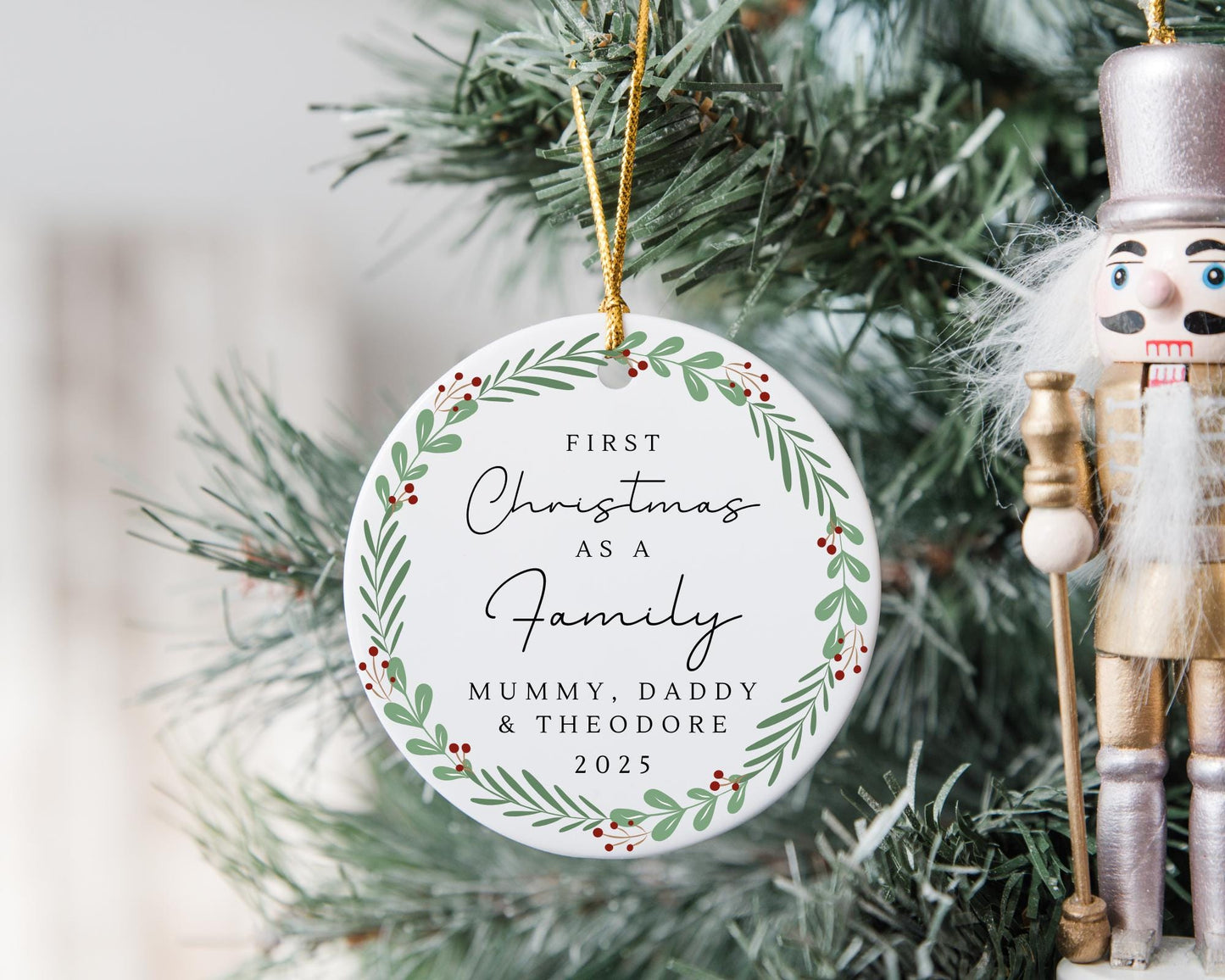 First Christmas As A Family Personalised Ornament Baby First Xmas 2025 Gift