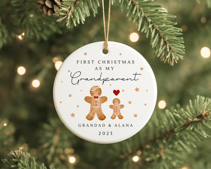 First Christmas As Grandparents Bauble Ornament Personalised Family Xmas Decoration Gift