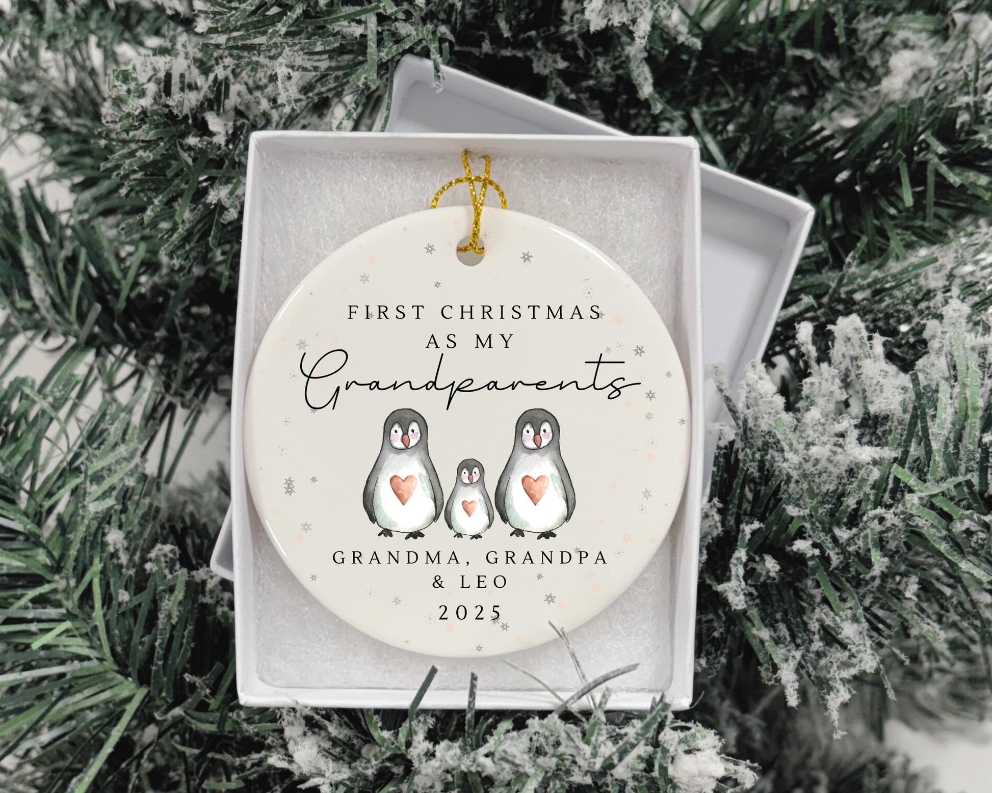 First Christmas As Grandparents Personalised Bauble Ornament Gift