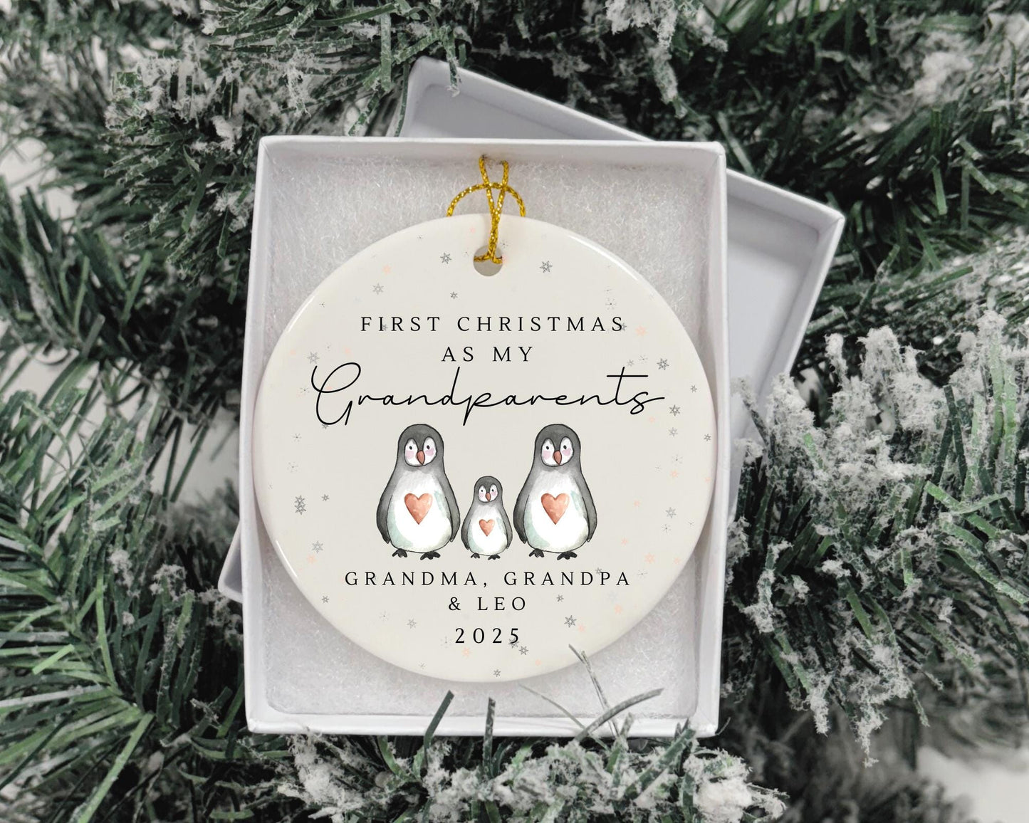 First Christmas As Grandparents Personalised Bauble Ornament Gift