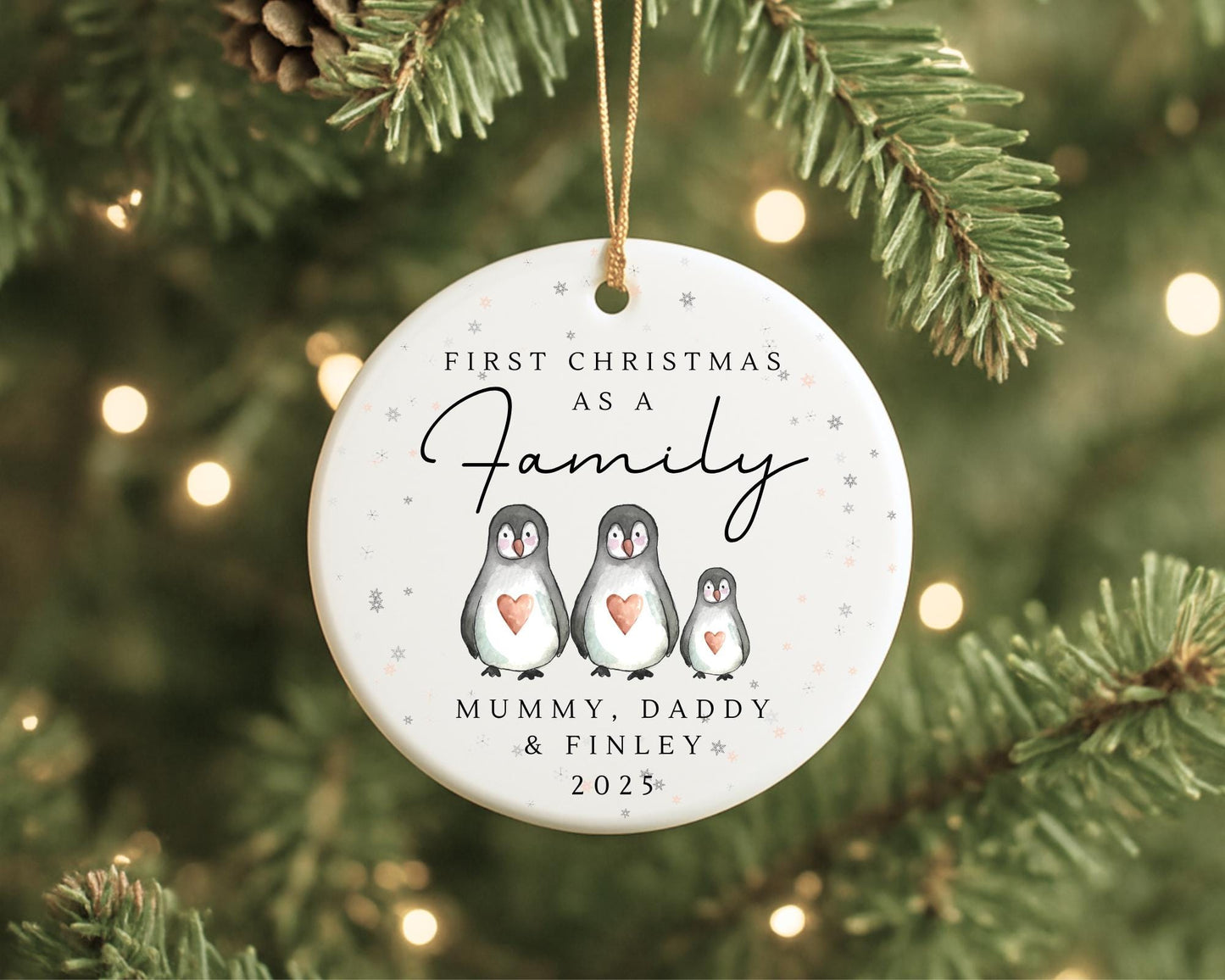First Christmas As A Family Personalised Ornament Baby First Xmas Penguin Gift