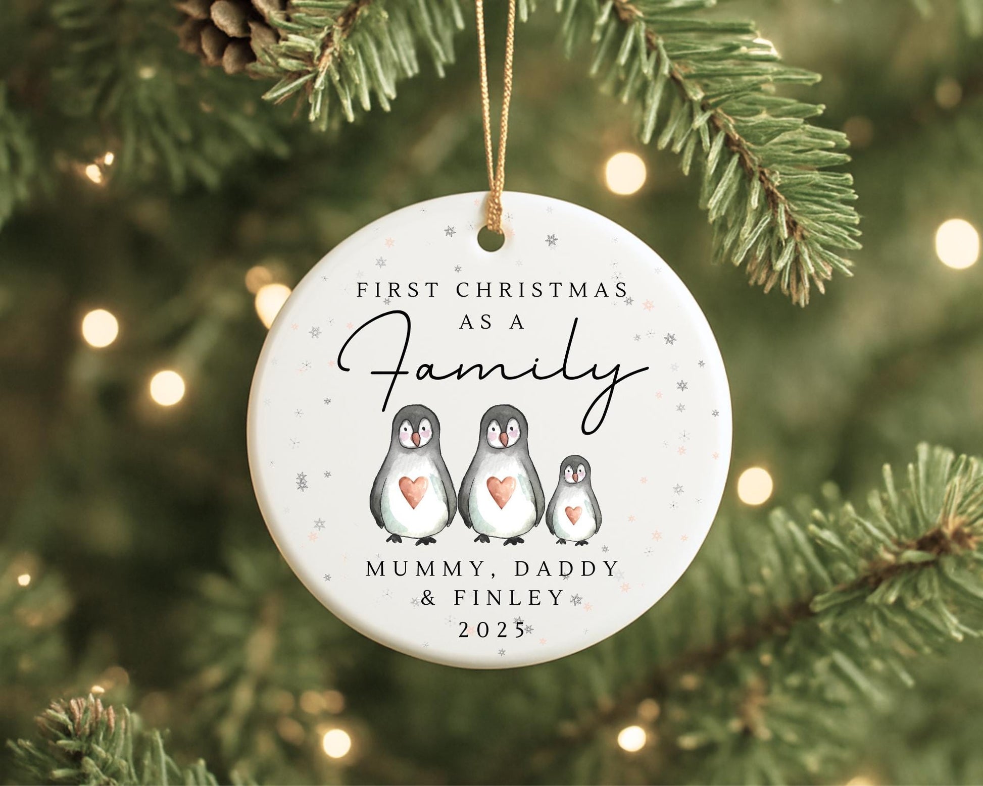 First Christmas As A Family Personalised Ornament Baby First Xmas Penguin Gift