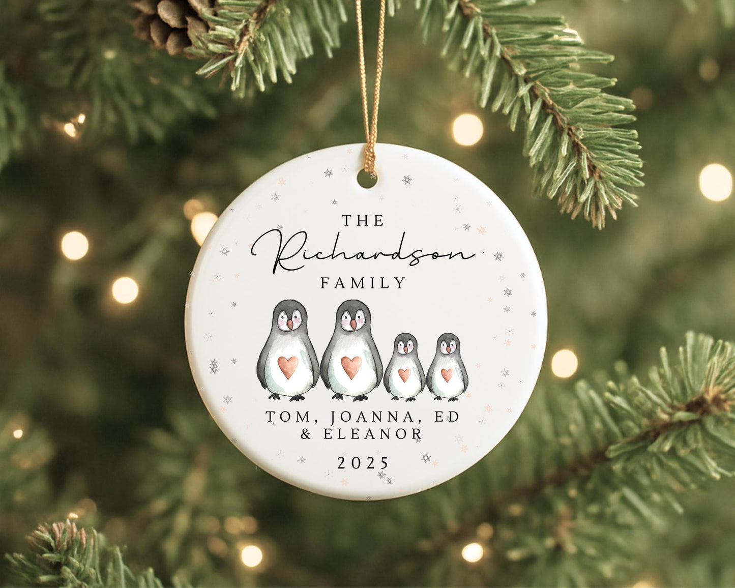 Family Christmas Ornament Personalised Names Decoration 2025 Gift