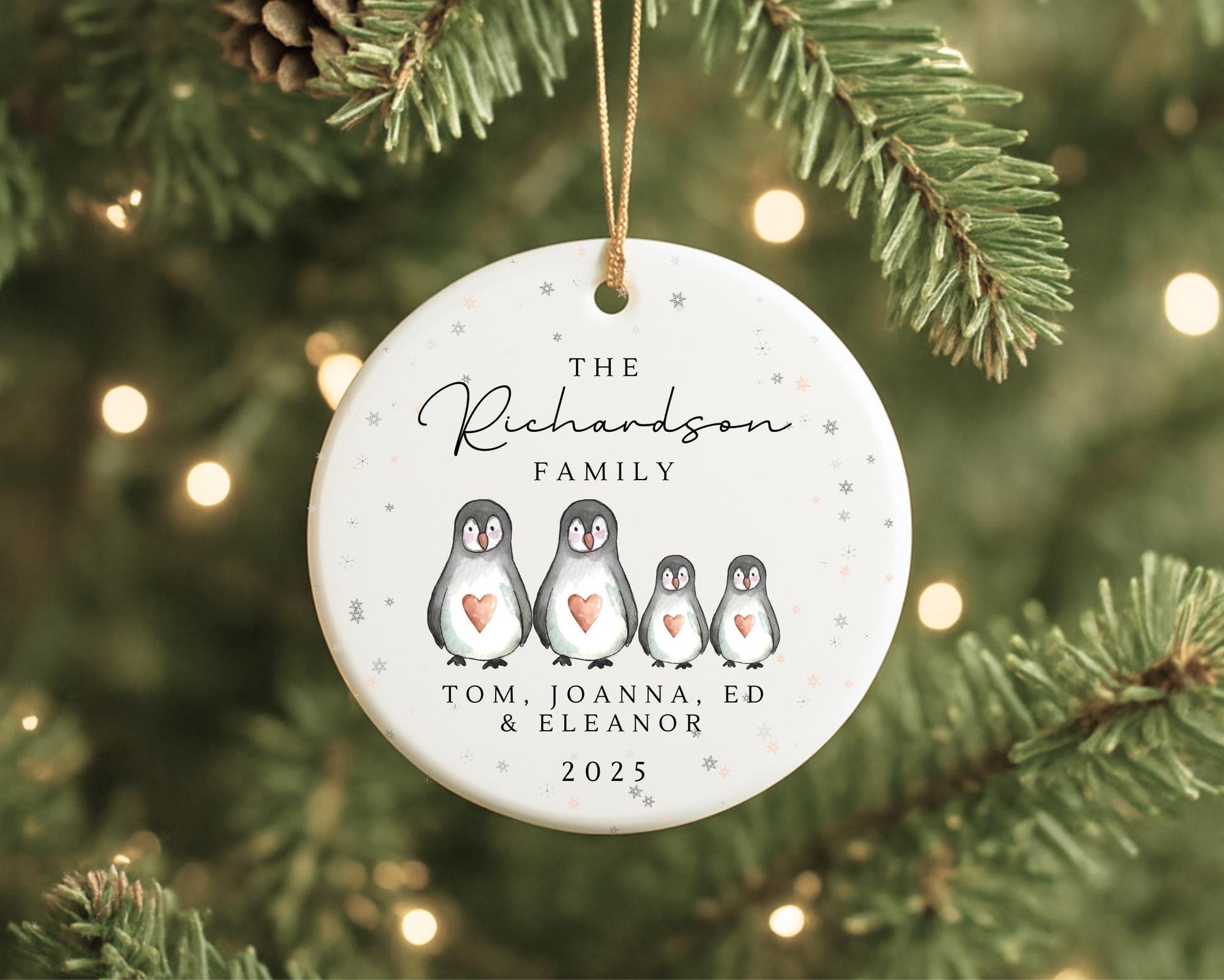 Family Christmas Ornament Personalised Names Decoration 2025 Gift