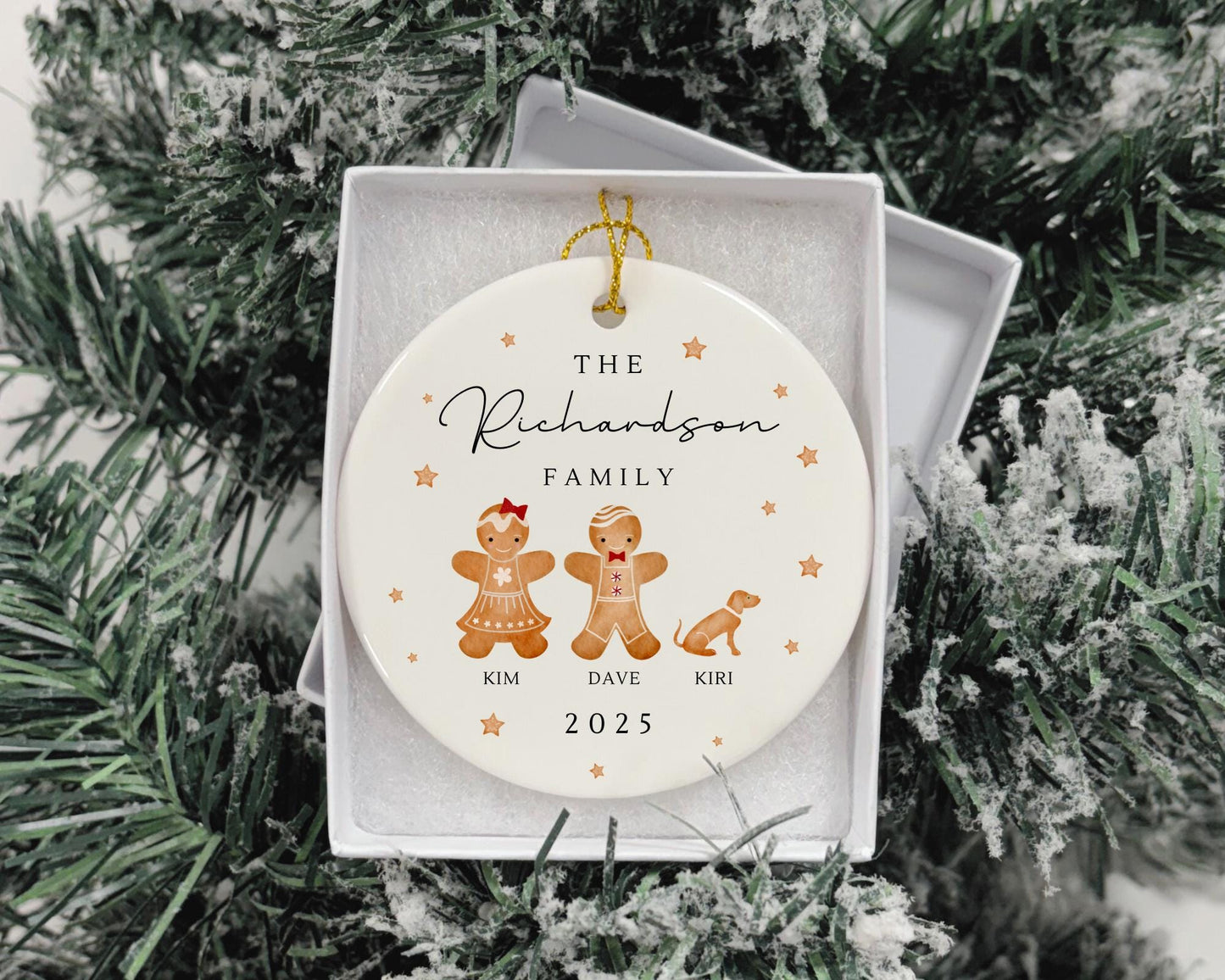 Family Christmas Ornament Personalised Gingerbread Decoration 2025 Gift