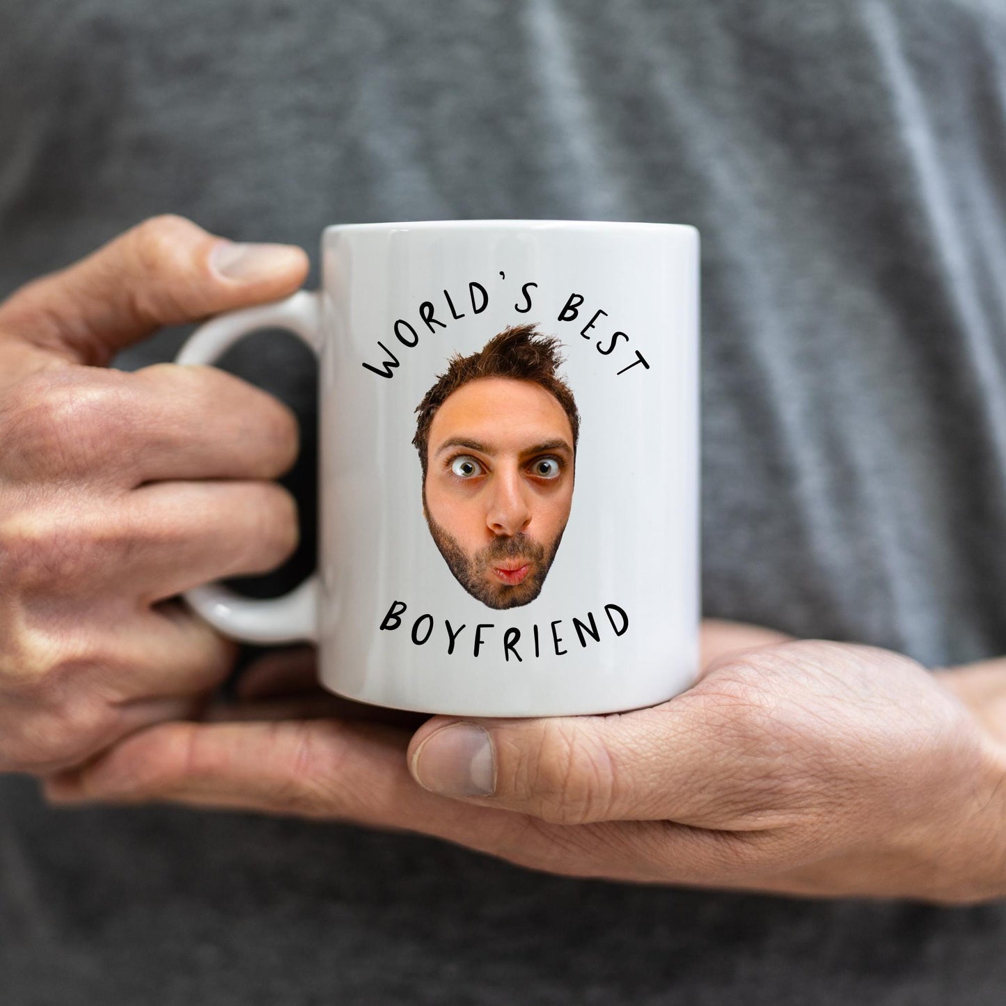 Boyfriend Photo Mug - Husband Birthday Gift - Personalised Funny Face - Valentine's Day Gift - Anniversary Present