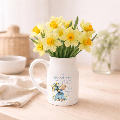 Personalised Vase Mummy Grandma Nanny Ceramic Flower Mother's Day Birthday Gift