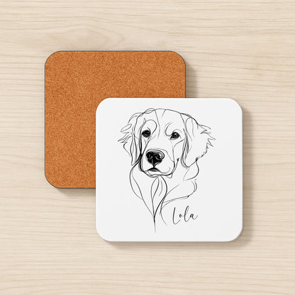 Golden Retriever Personalised Mug Line Art Dog Gift