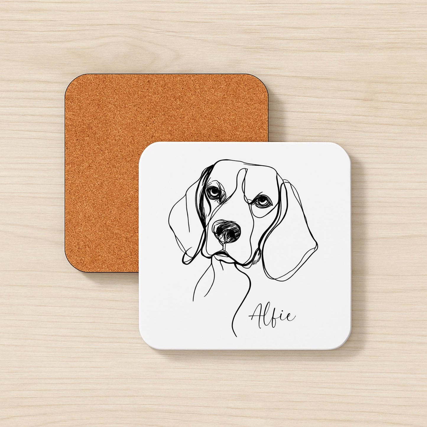Beagle Personalised Mug Line Art Dog Gift