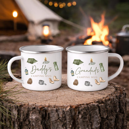 Personalised Camping Mug Enamel Camper Travel Gift