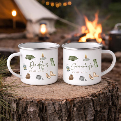 Personalised Camping Mug Enamel Camper Travel Gift