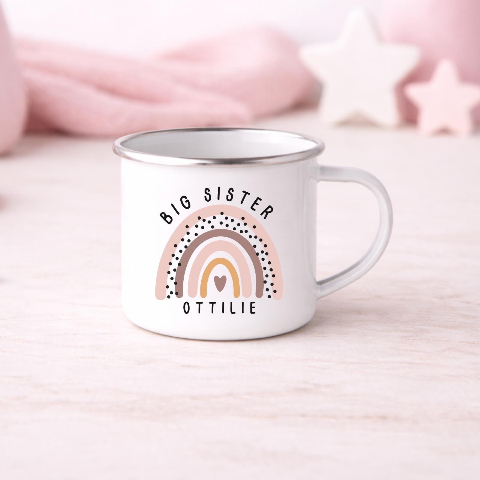 Personalised Children's Mug Big Sister Enamel Kids Cup Gift