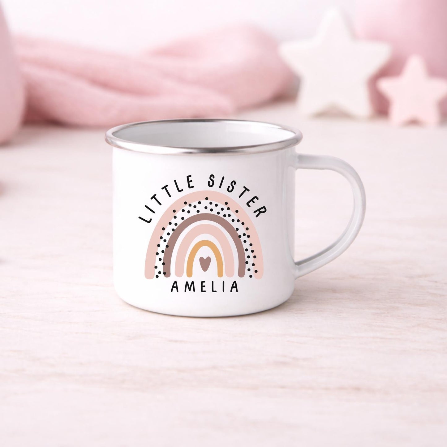 Personalised Children's Mug Big Sister Enamel Kids Cup Gift