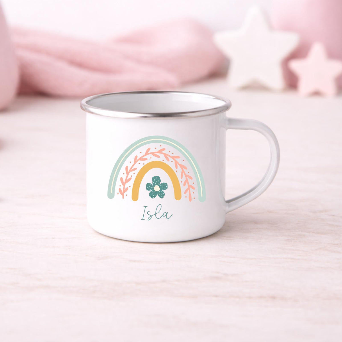 Personalised Children's Mug Big Little Sister Enamel Kids Cup Gift