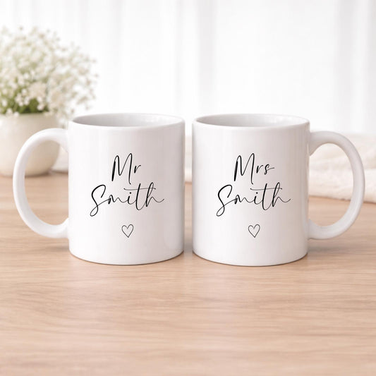 Mr & Mrs Mug Personalised Wedding Newly Weds Gift