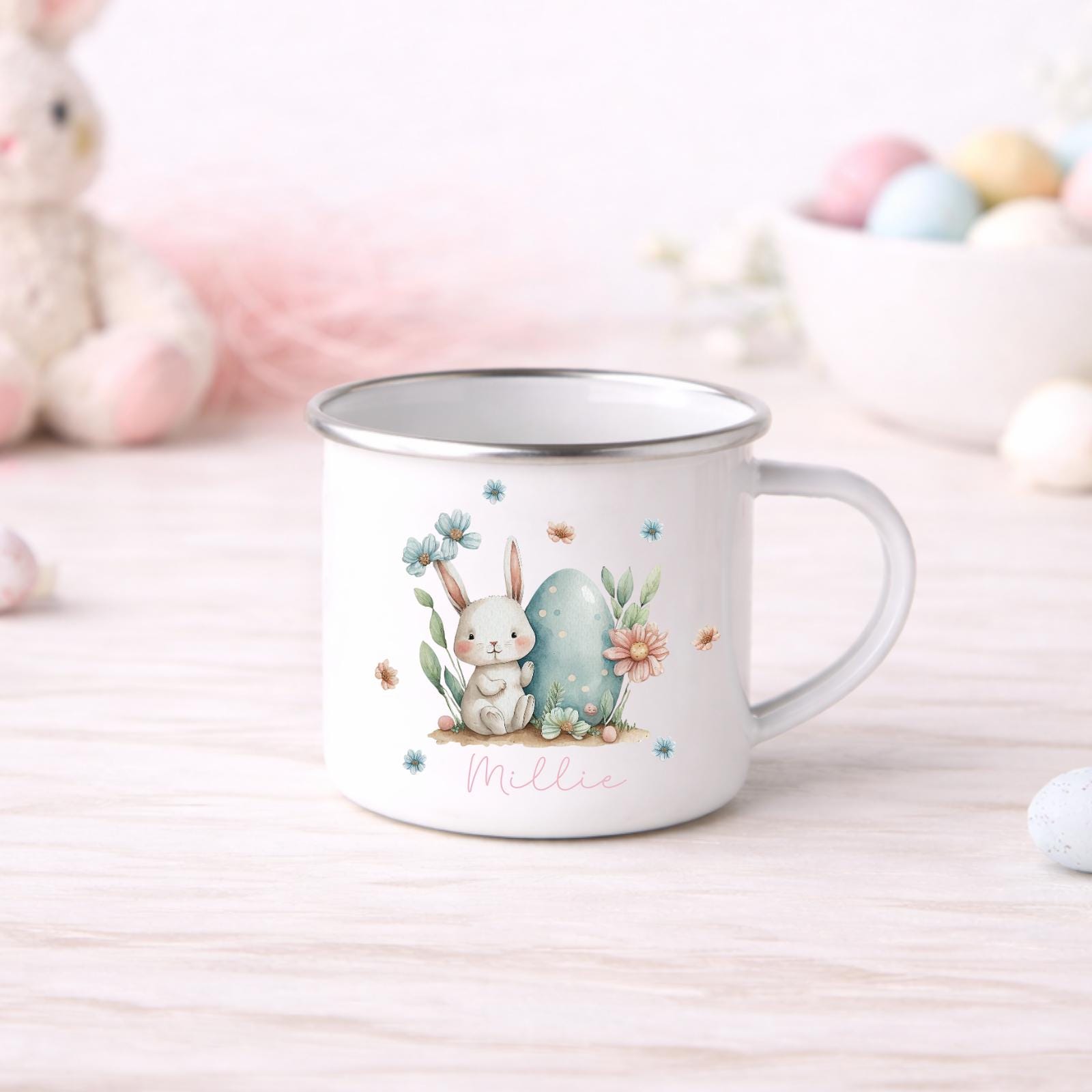 Personalised Easter Mug Children's Enamel Kids Cup Gift