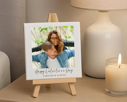 Personalised Valentine's Day Couple Ceramic Photo Tile With Text Gift