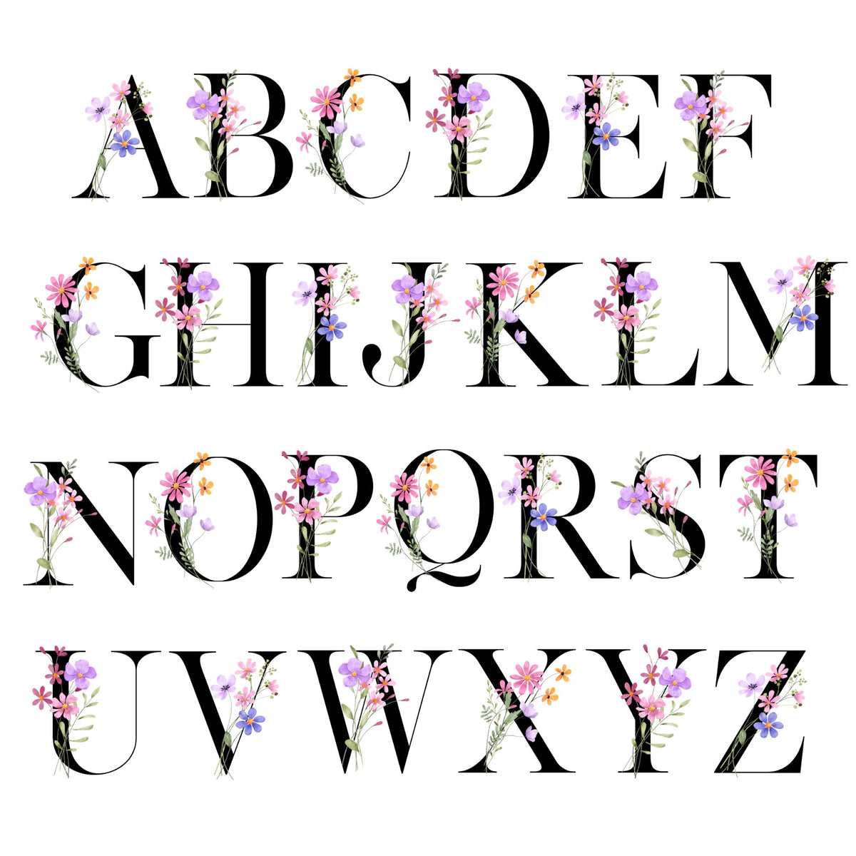 Personalised Notebook: Monogram Initial Floral Notepad Gift