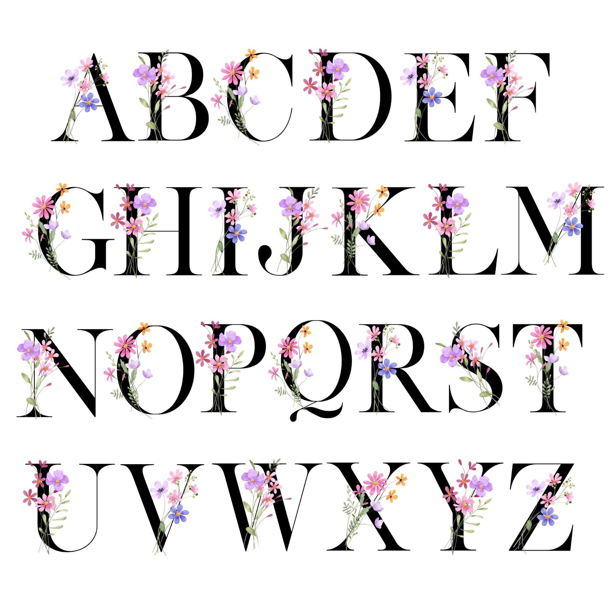 Personalised Notebook: Monogram Initial Floral Notepad Gift