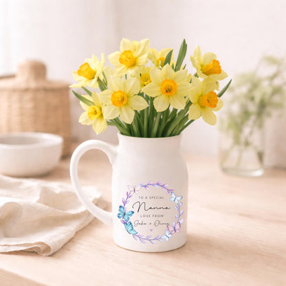 Personalised Vase Grandma Nanny Auntie Ceramic Flower Jug Gift